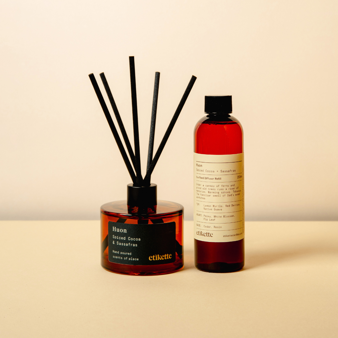 Eco Reed Diffuser Refill ~ Huon in Spiced Cocoa & Sassafras