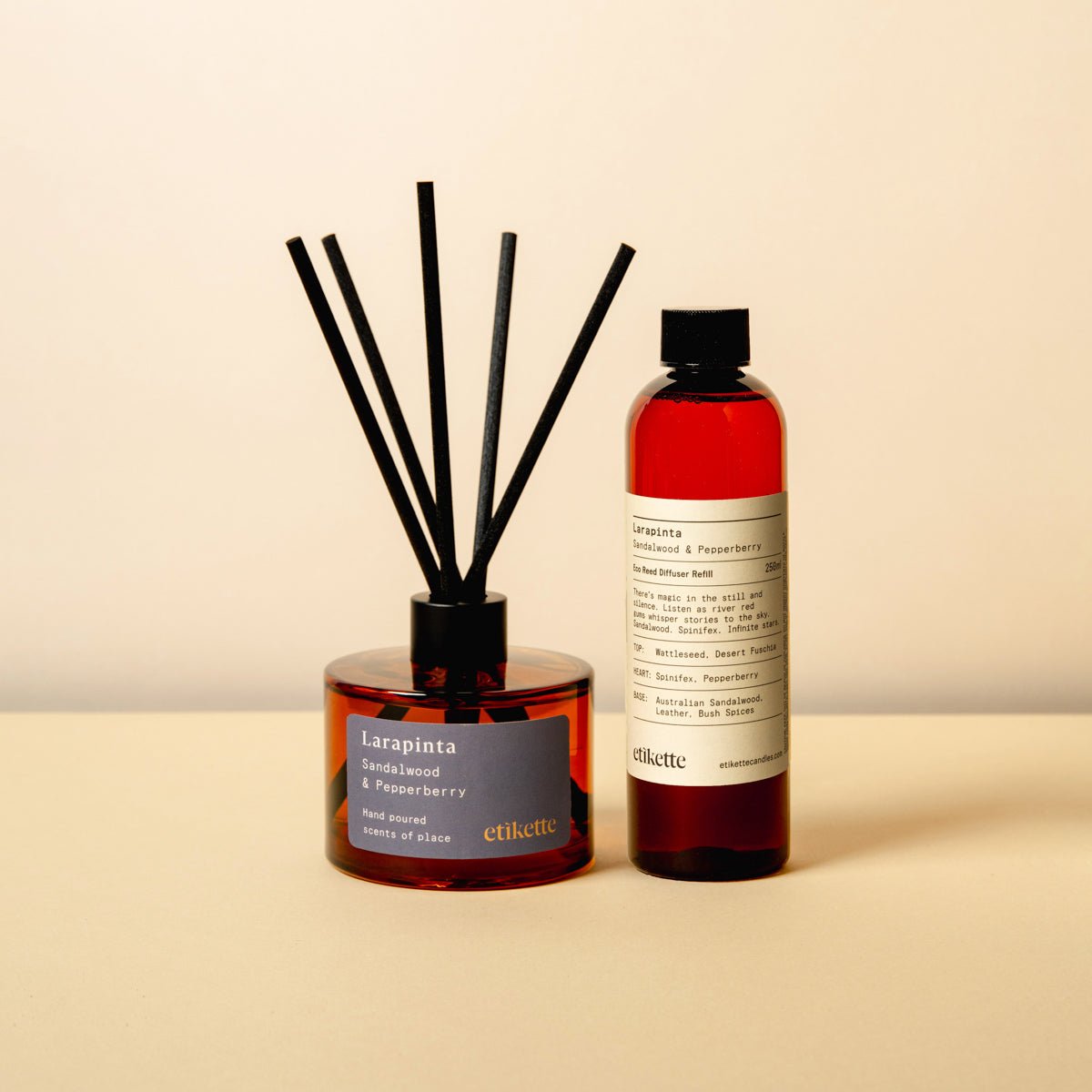 Eco Reed Diffuser Refill ~ Larapinta in Sandalwood & Pepperberry