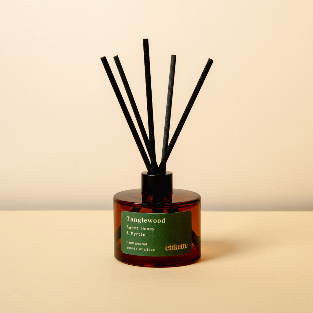 'Tanglewood' Eco Reed Diffuser in Sweet Honey & Myrtle 200ml– etikette